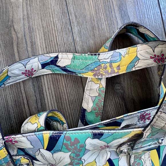 Guess Women's Floral Shoulder Bag Tote vintage Y2K- Green, Yellow, Blue - Picture 12 of 15